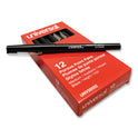 Universal Porous Point Pen, Stick, Medium 0.7 mm, Black Ink, Black Barrel, Dozen (50502)