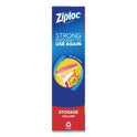 Ziploc Double Zipper Storage Bags, Triple System Seal, Gallon, 10.56" x 10.75", Clear, 38/Box (314470BX)