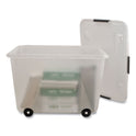 Advantus Rolling 15-Gal. Storage Box, Letter/Legal Files, 23.75" x 15.75" x 15.75", Clear (34009)