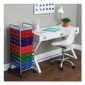 Advantus Portable Drawer Organizer, Metal, 1 Shelf, 10 Drawers, 13" x 15.38" x 37.75", Matte Gray/Assorted (34004)