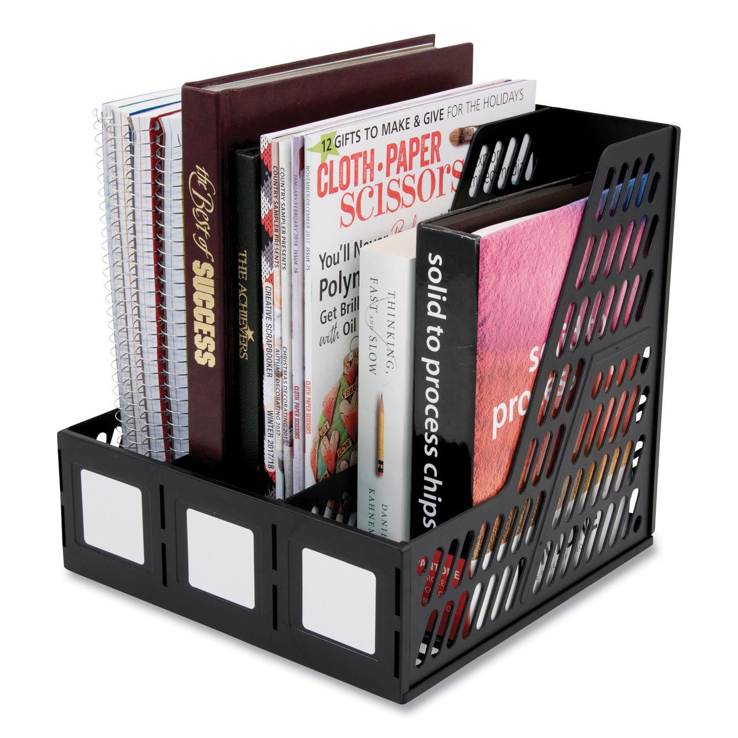 Advantus Literature File, Three Slots, 10 x 10 x 10.25, Black (34091)