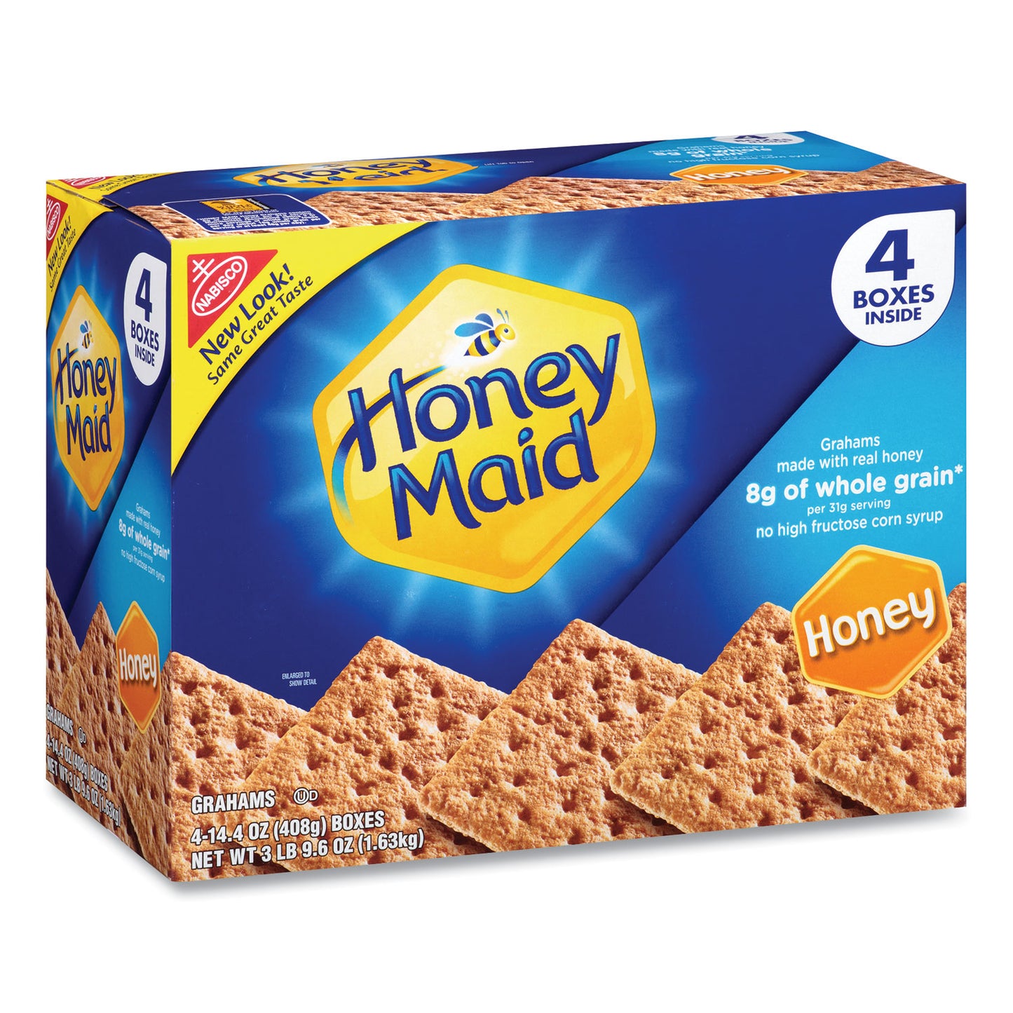 Nabisco Honey Maid Honey Grahams, 14.4 oz Box, 4 Boxes/Pack (22000442)