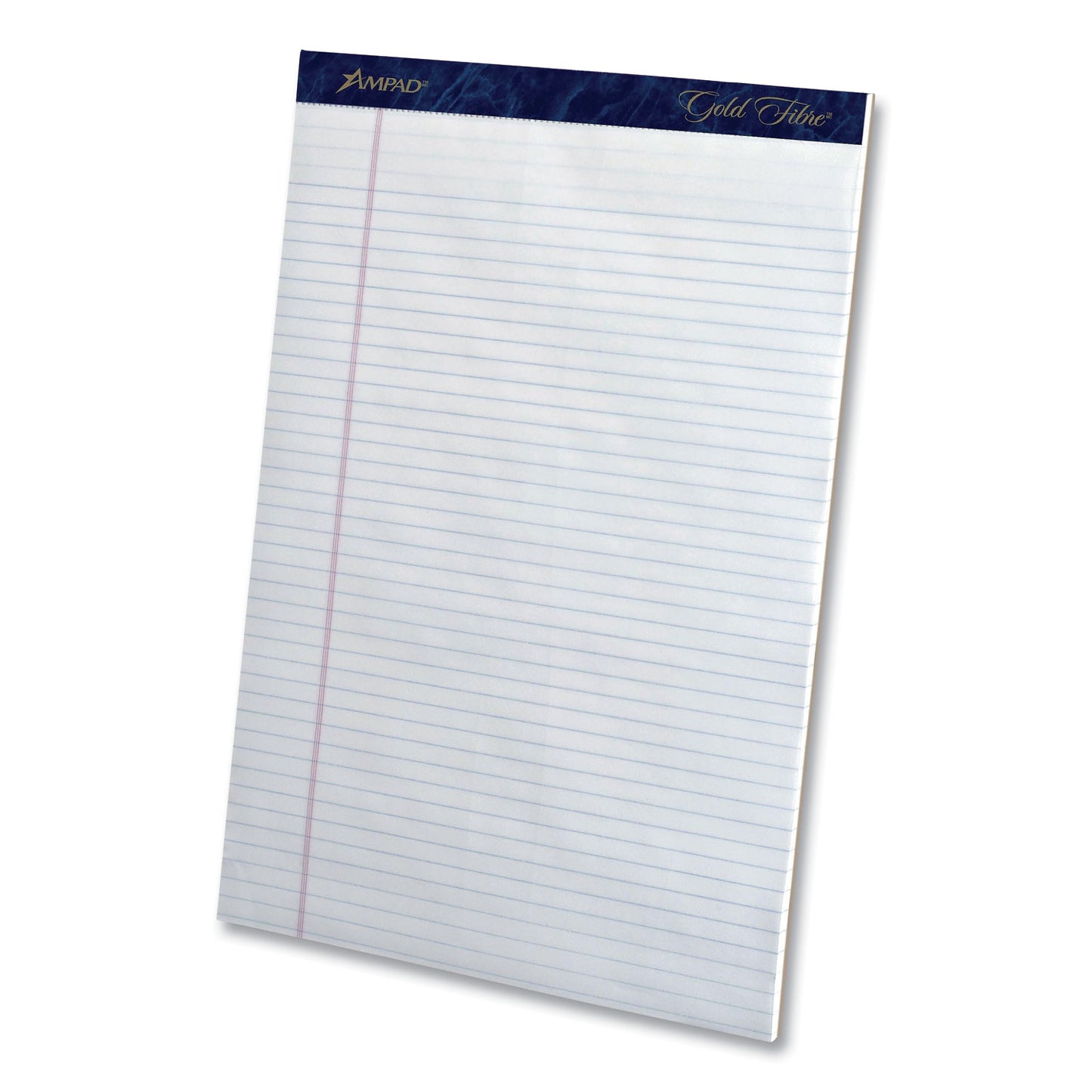 Ampad Gold Fibre Writing Pads, Narrow Rule, 50 White 8.5 x 11.75 Sheets, Dozen (20072R)