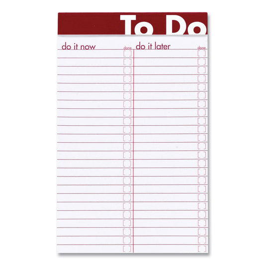 Ampad To Do Notepads, List-Management Format, Randomly Assorted Headband Colors, 50 White 5 x 8 Sheets (20001)