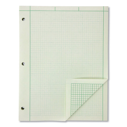 Ampad Evidence Engineer's Computation Pad, Cross-Section Quadrille Rule (5 sq/in, 1 sq/in), 200 Green-Tint 8.5 x 11 Sheets (22144)