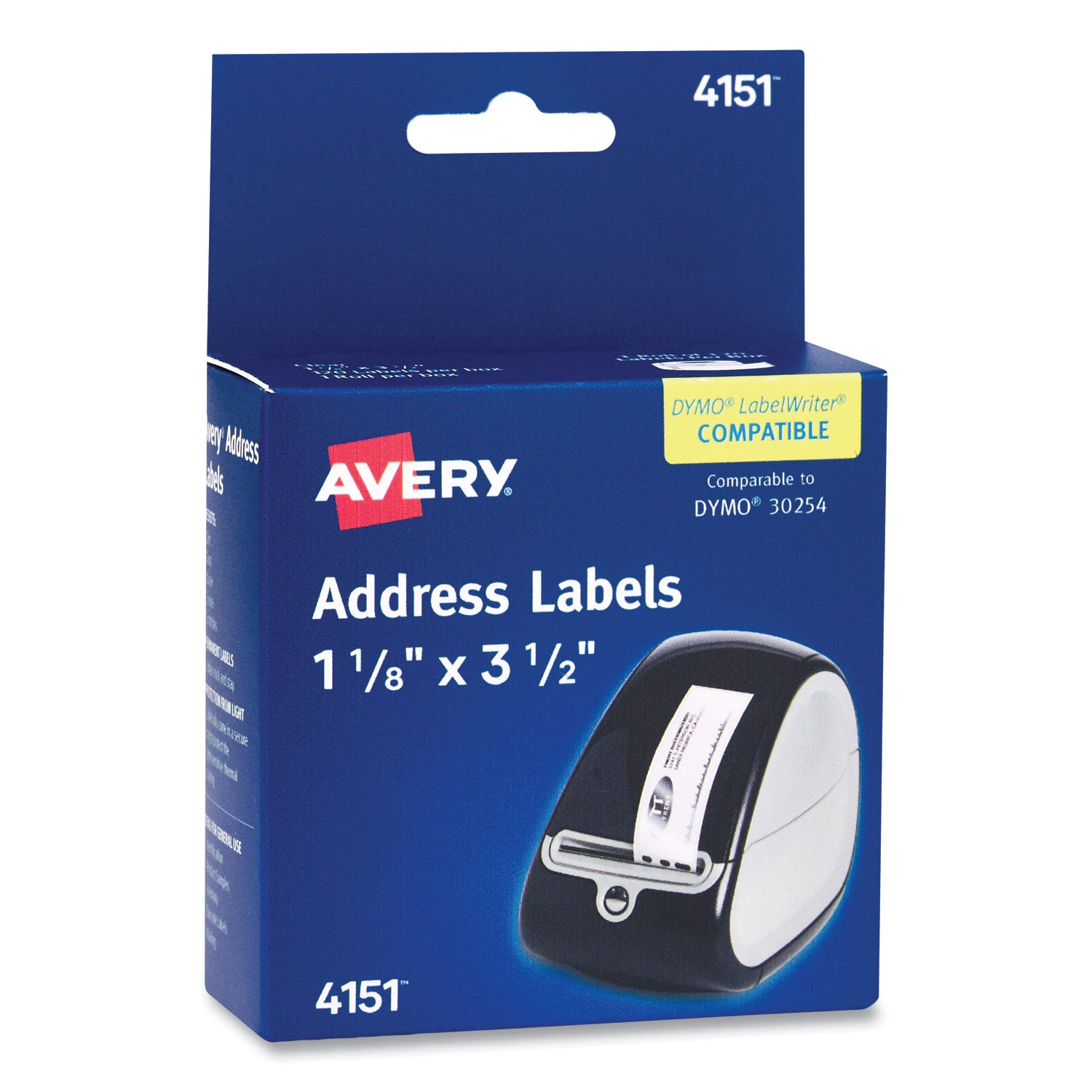 Avery Thermal Printer Labels, Thermal Printers, 1.13 x 3.5, Clear, 120/Roll, 1 Roll/Pack (04151)