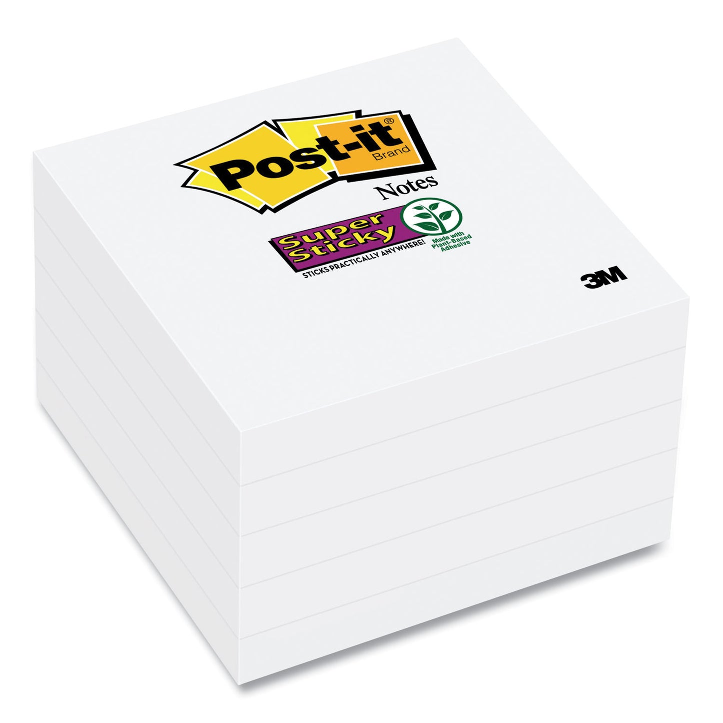 Post-it Self-Stick Notes 3" x 3", White, 90 Sheets/Pad, 8 Pads/Pack (6545SSW)