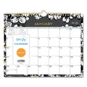 Blue Sky Baccara Dark Wall Calendar, Floral Artwork, 11 x 8.75, White/Black/Gold Sheets, 12-Month (Jan to Dec): 2025 (116052)