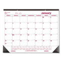 Brownline Monthly Desk Pad Calendar, 22 x 17, White/Burgundy Sheets, Black Binding, Black Corners, 12-Month (Jan to Dec): 2025 (C1731)