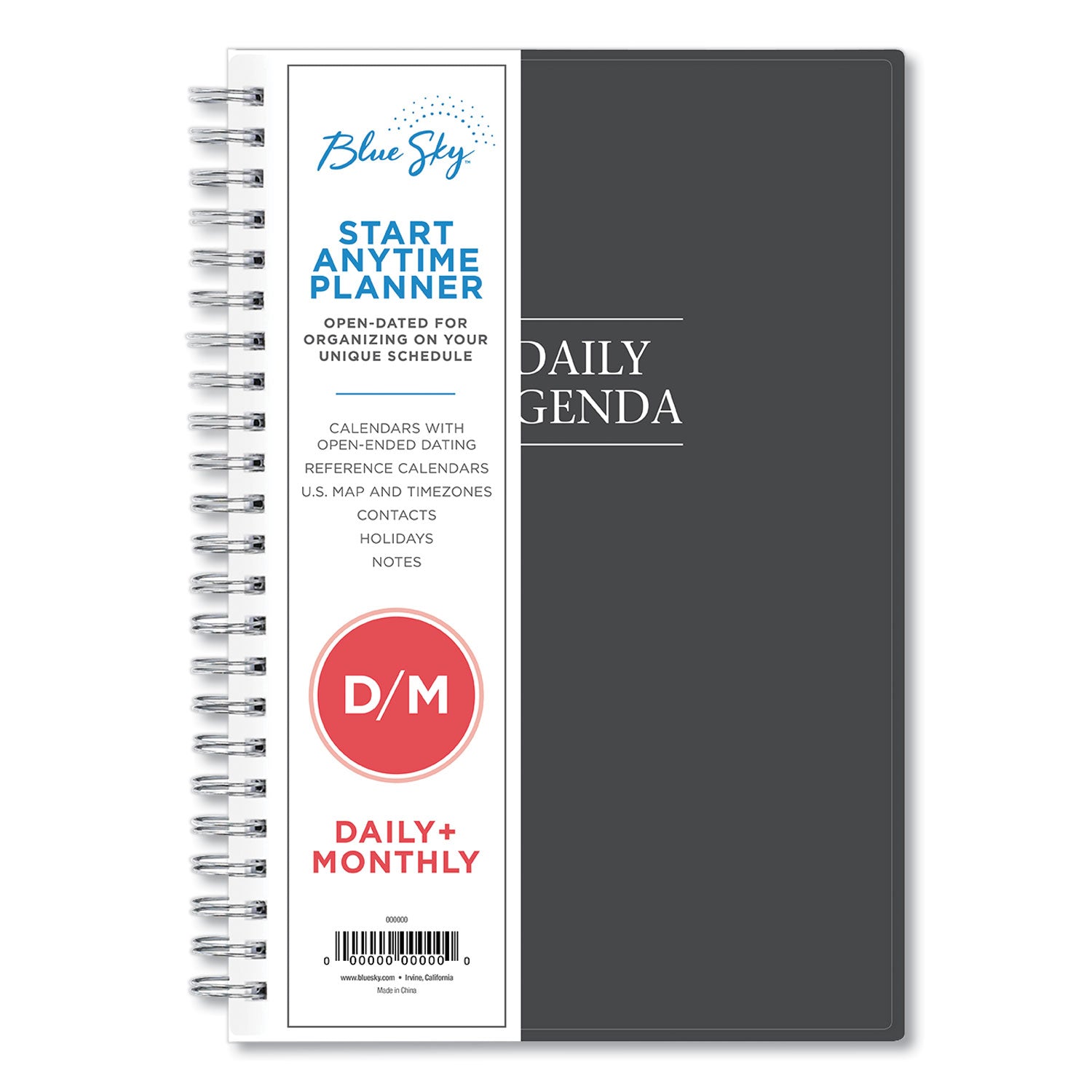 Blue Sky Passages Non-Dated Perpetual Daily Planner, 8.5 x 5.5, Black Cover, 60-Month (Jan to Dec): 2021 to 2025 (113565)