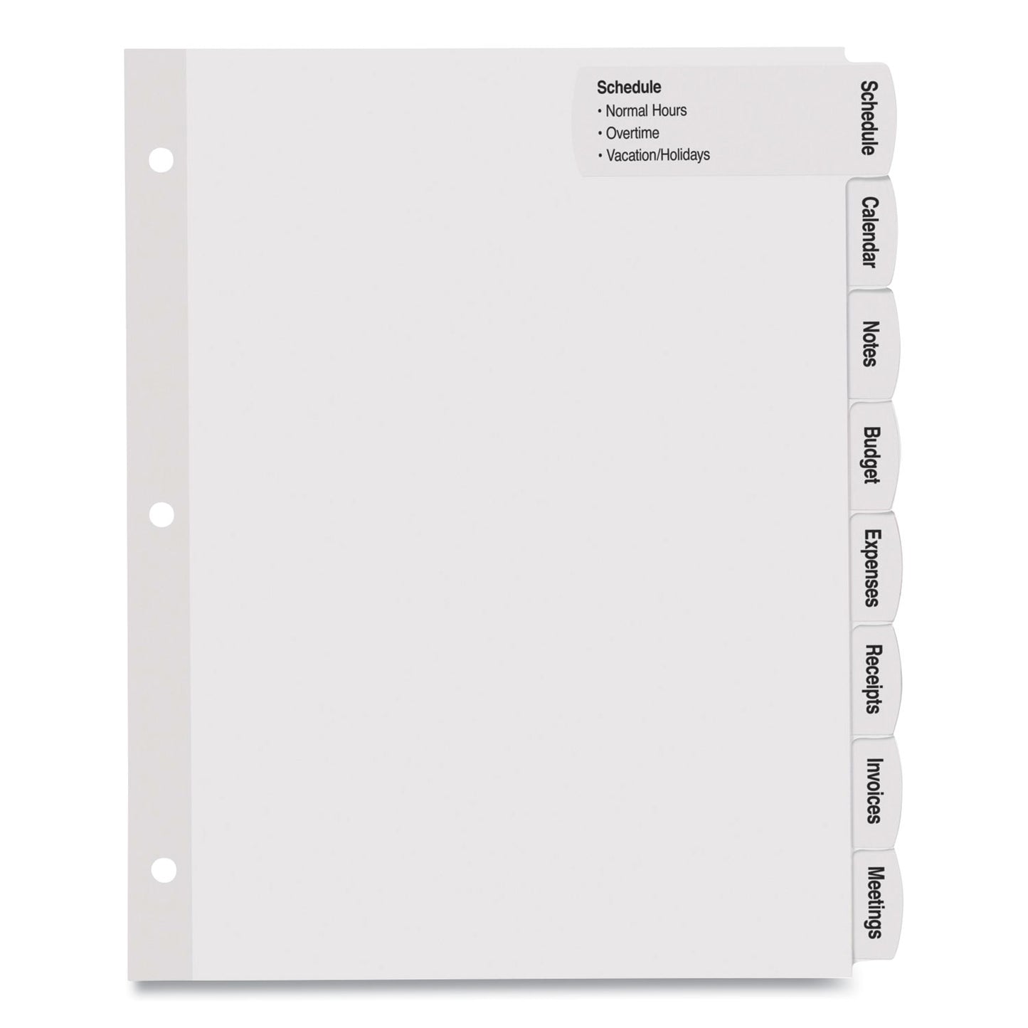 Avery Big Tab Printable Large White Label Tab Dividers, 8-Tab, 11 x 8.5, White, 4 Sets (14439)