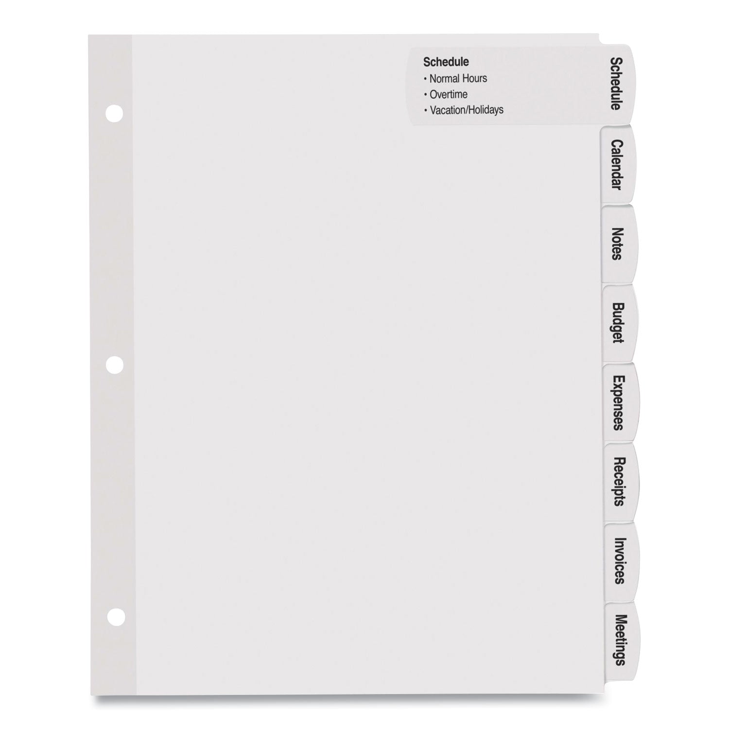Avery Big Tab Printable Large White Label Tab Dividers, 8-Tab, 11 x 8.5, White, 4 Sets (14439)