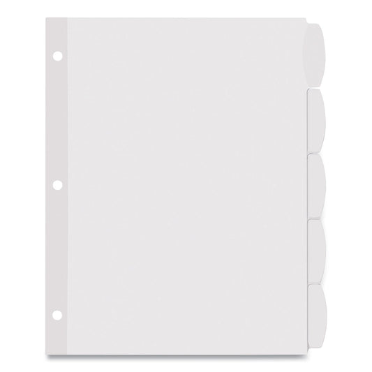 Avery Big Tab Printable White Label Tab Dividers, 5-Tab, 11 x 8.5, White, 4 Sets (14432)