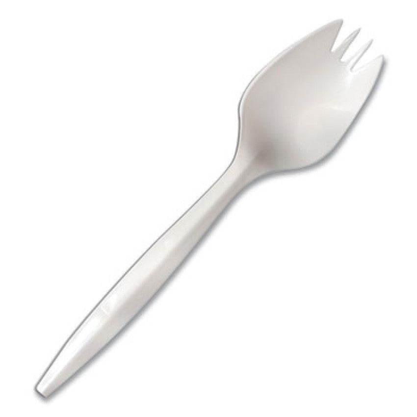 Berkley Square Mediumweight Polypropylene Cutlery, Spork, White, 1,000/Carton (1015000)