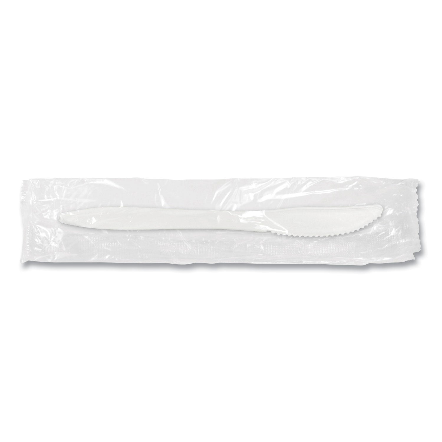 Berkley Square Individually Wrapped Mediumweight Cutlery, Knives, White, 1,000/Carton (1101000)