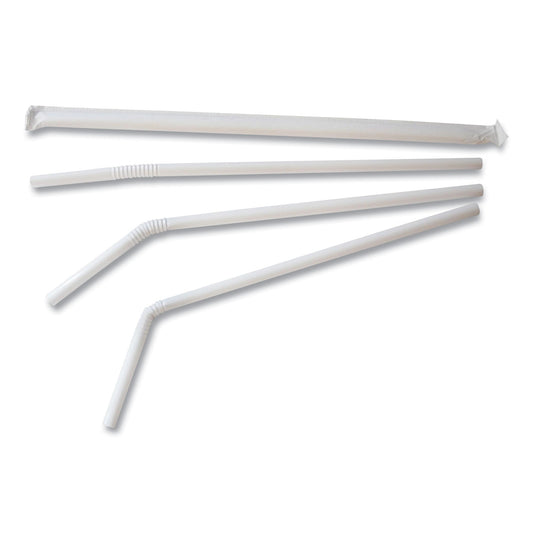 Berkley Square Individually Wrapped Straws, 7.75", Polypropylene, White, 400/Box (1245100)