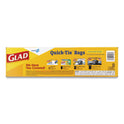 Glad Tall Kitchen Quick-Tie Bags, Tie-Flap, 13 gal, 23.75" x 28", White, 200/Box (15931)