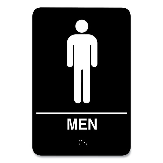 COSCO Indoor Restroom Door Sign, Men/Women, 5.9 x 9, Black/White, 2/Pack (098095)