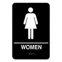 COSCO Indoor Restroom Door Sign, Men/Women, 5.9 x 9, Black/White, 2/Pack (098095)