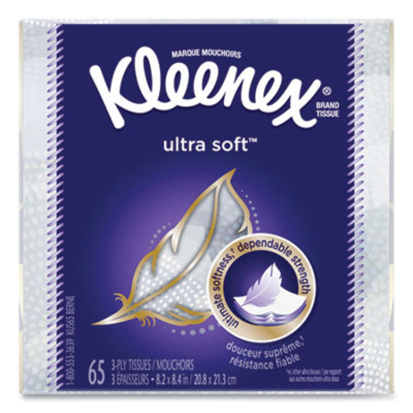 Kleenex Ultra Soft Facial Tissue, 3-Ply, White, 65 Sheets/Box, 27 Boxes/Carton (4995925824)