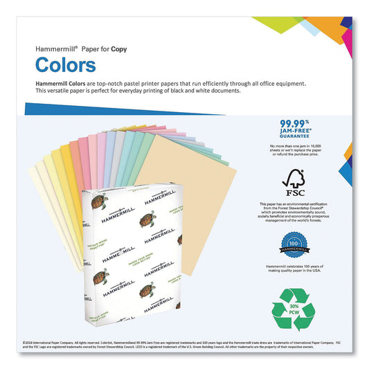Hammermill Colors Print Paper, 20 lb Bond Weight, 11 x 17, Canary, 500/Ream (102152)