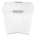Iris Stack and Pull Latching Flat Lid Storage Box, 13.5 gal, 22" x 16.5" x 13.03", Clear (100243)