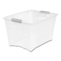 Iris Stack and Pull Latching Flat Lid Storage Box, 13.5 gal, 22" x 16.5" x 13.03", Clear (100243)