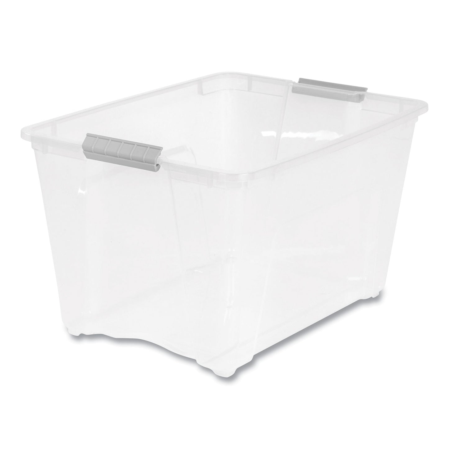 Iris Stack and Pull Latching Flat Lid Storage Box, 13.5 gal, 22" x 16.5" x 13.03", Clear (100243)