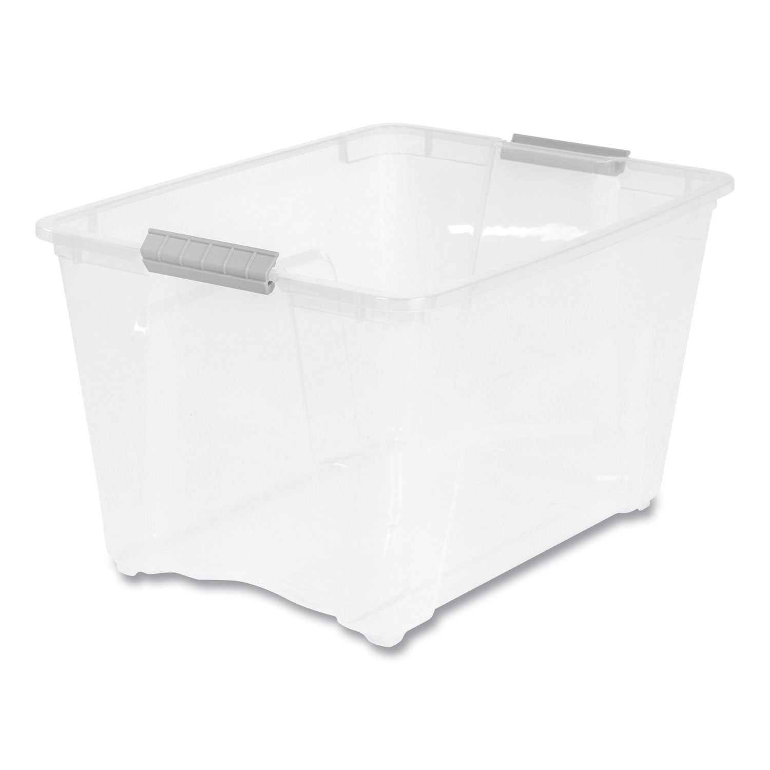 Iris Stack and Pull Latching Flat Lid Storage Box, 13.5 gal, 22" x 16.5" x 13.03", Clear (100243)