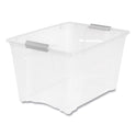 Iris Stack and Pull Latching Flat Lid Storage Box, 13.5 gal, 22" x 16.5" x 13.03", Clear (100243)