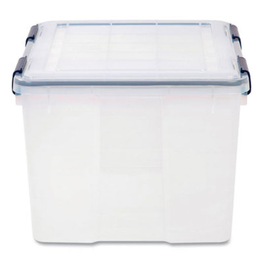 Iris WEATHERTIGHT Latching Flat Lid Storage Box, 11.5 gal, 15.7" x 19.7" x 11.7", Clear (110455)