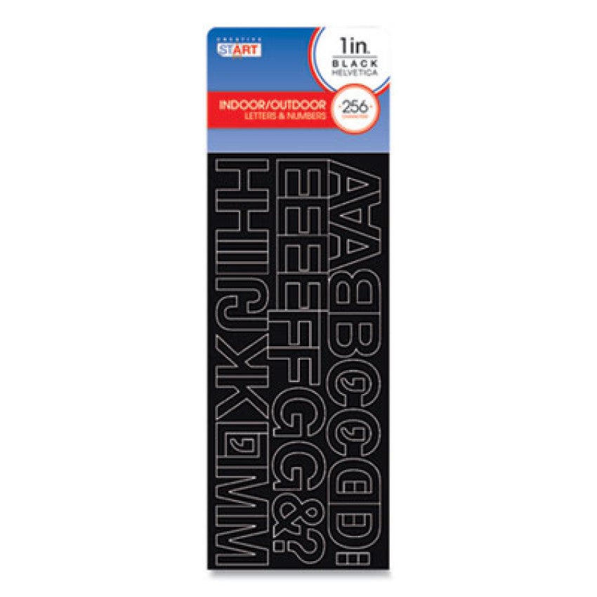 Creative Start Letters, Numbers and Symbols, Adhesive, Black with White Outline, 1"h ,256 Characters (098135)