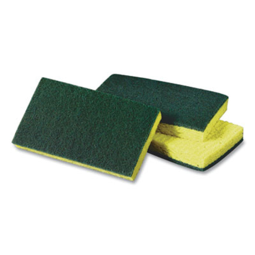 Scotch-Brite Medium-Duty Scrubbing Sponge, 3.6 x 6.1, 0.7" Thick, Yellow/Green (74EA)