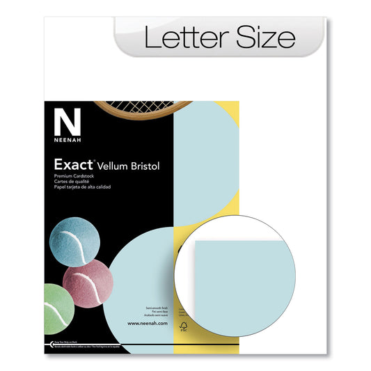 Neenah Paper Exact Vellum Bristol Cover Stock, 67 lb Bristol Weight, 8.5 x 11, Blue, 250/Pack (8132882328)