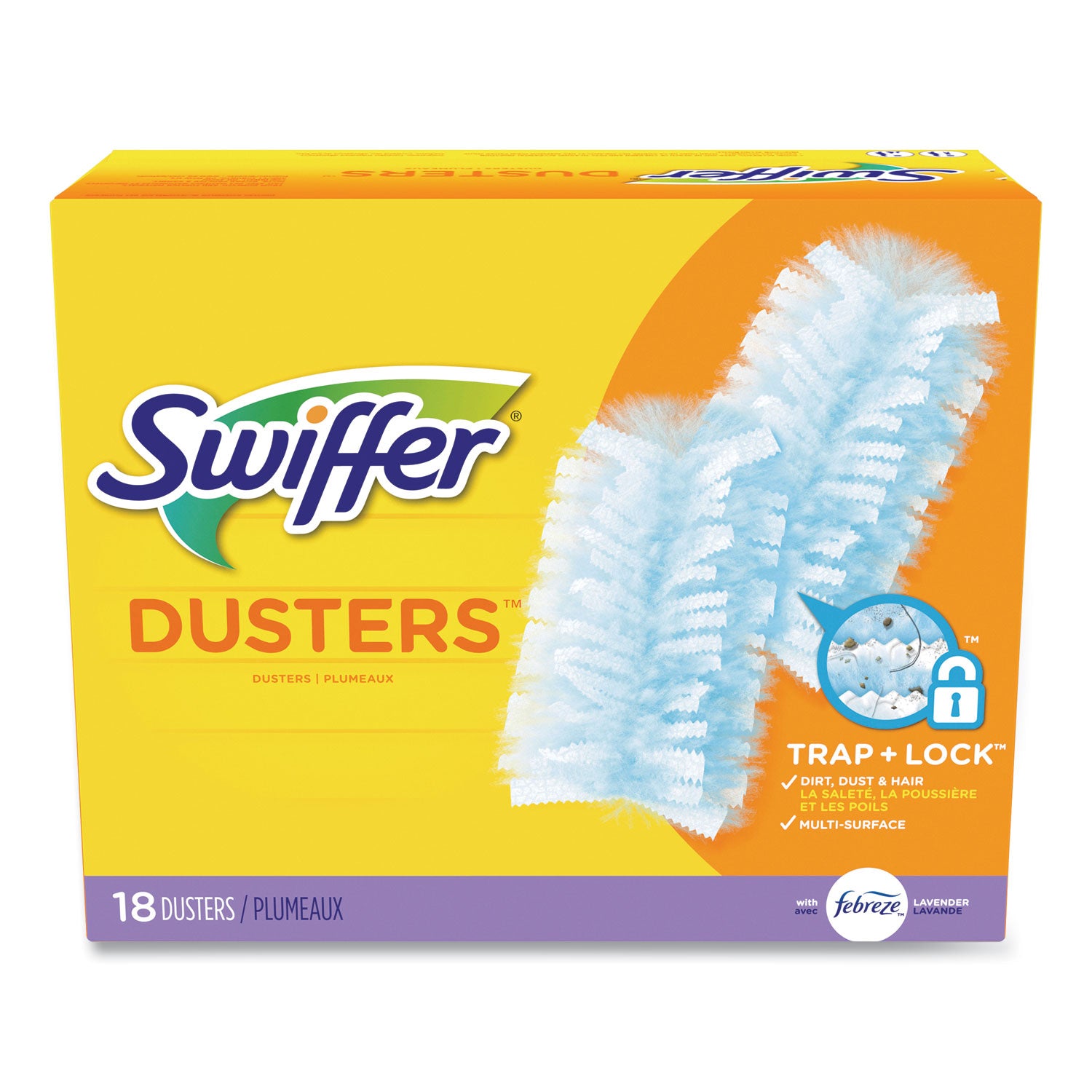 Swiffer Dusters Refill, Dust Lock Fiber, Lavender Scent, Light Blue, 18/Box (99037)