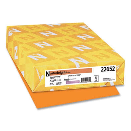 Astrobrights Color Paper, 24 lb Bond Weight, 8.5 x 14, Cosmic Orange, 500/Ream (22652)