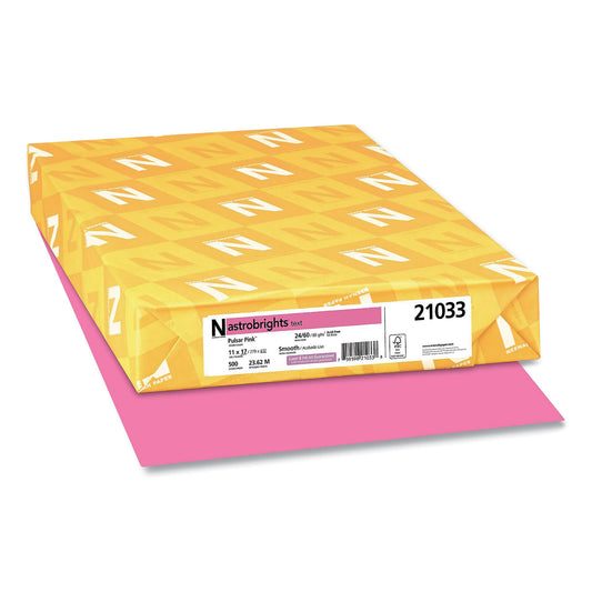 Astrobrights Color Paper, 24 lb Bond Weight, 11 x 17, Pulsar Pink, 500/Ream (2103322623)