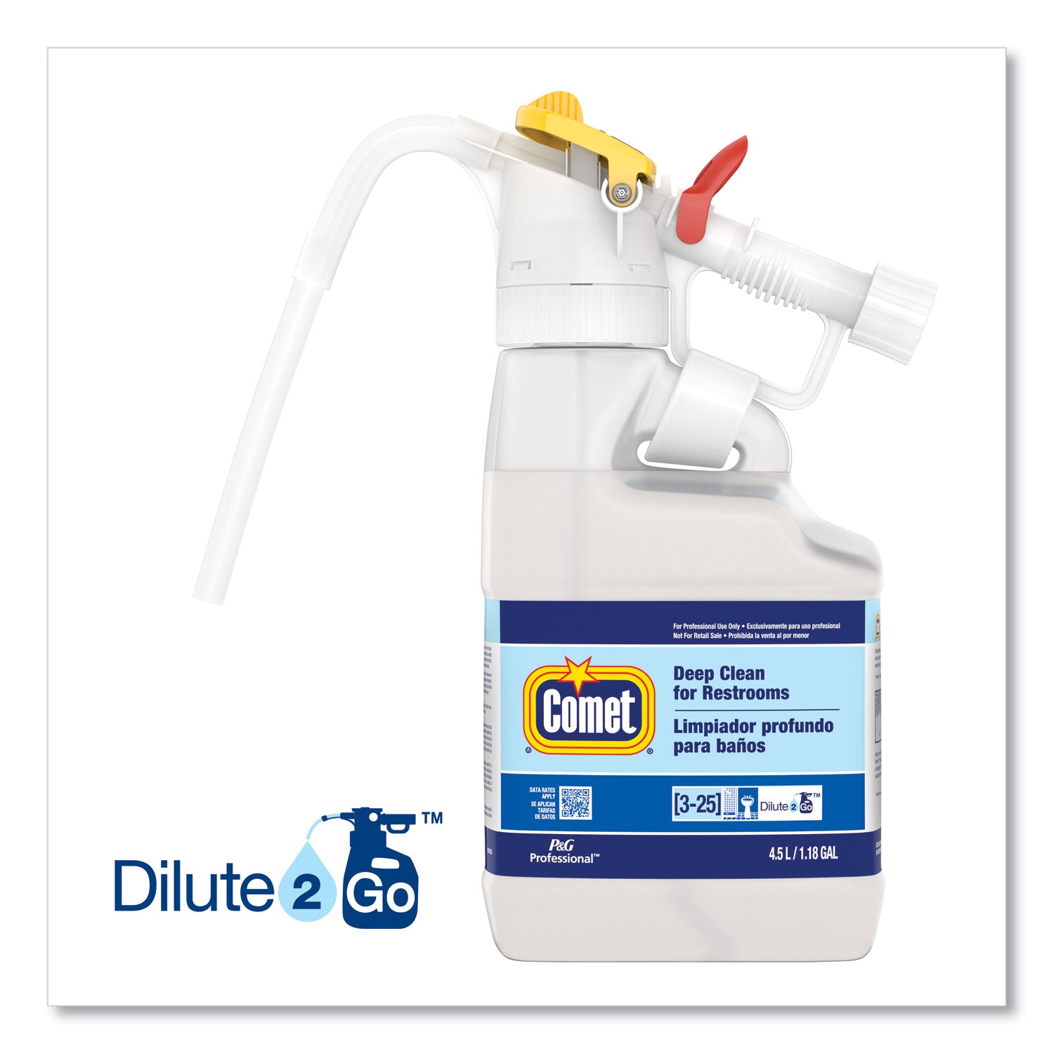  Gamble Dilute 2 Go, Comet Deep Clean for Restrooms, Fresh Scent, , 4.5 L Jug, 1/Carton (86678)
