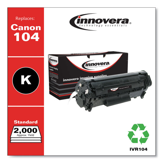 Canon Remanufactured Black Toner, Replacement for 104 (0263B001AA), 2,000 Page-Yield