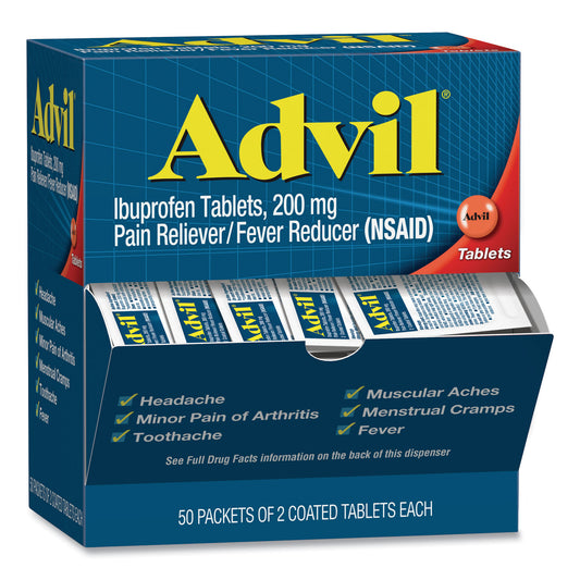 Advil Ibuprofen Tablets, Two-Pack, 50 Packs/Box (BXAVL50BX)