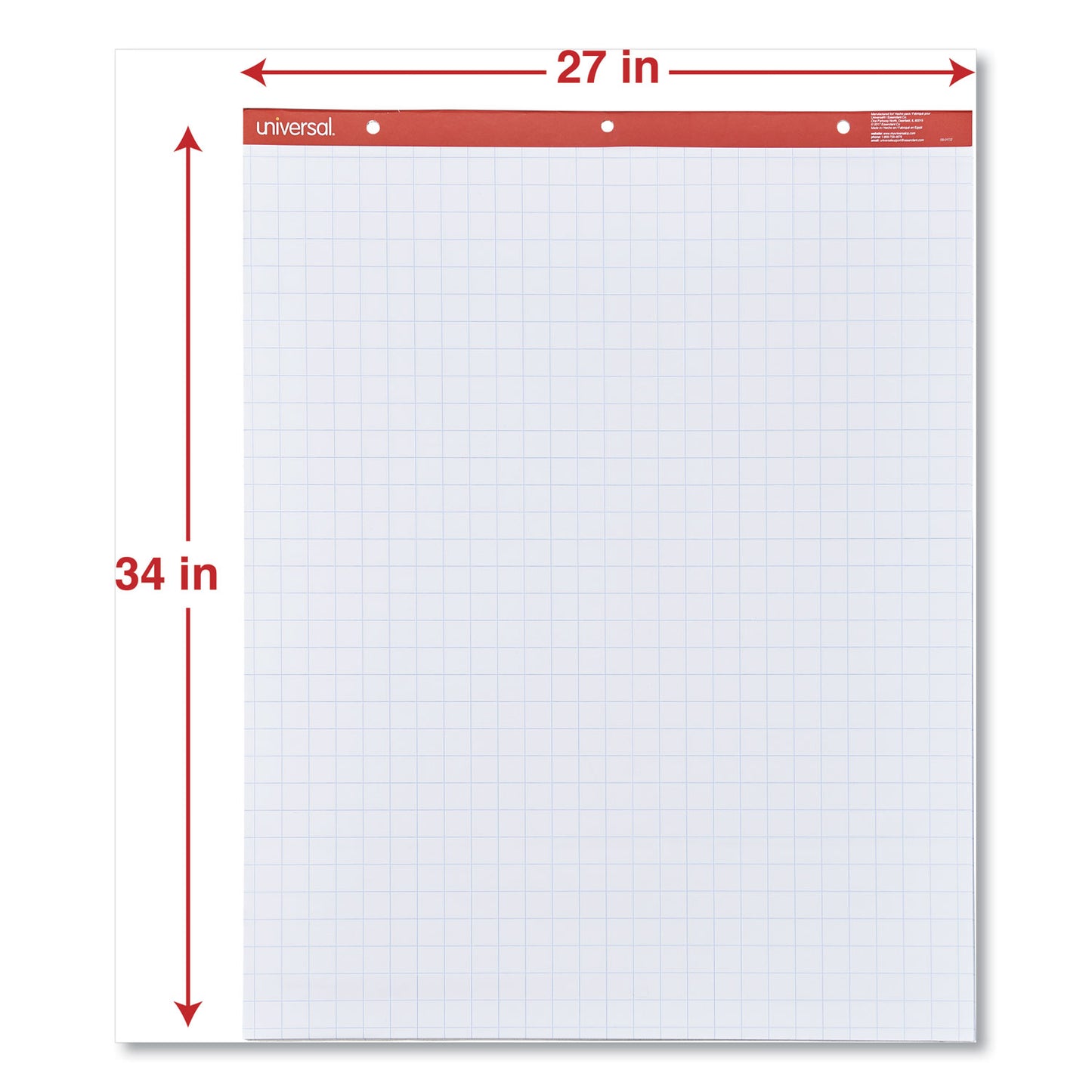 Universal Easel Pads/Flip Charts, Quadrille Rule (1 sq/in), 27 x 34, White, 50 Sheets, 2/Carton (35602)