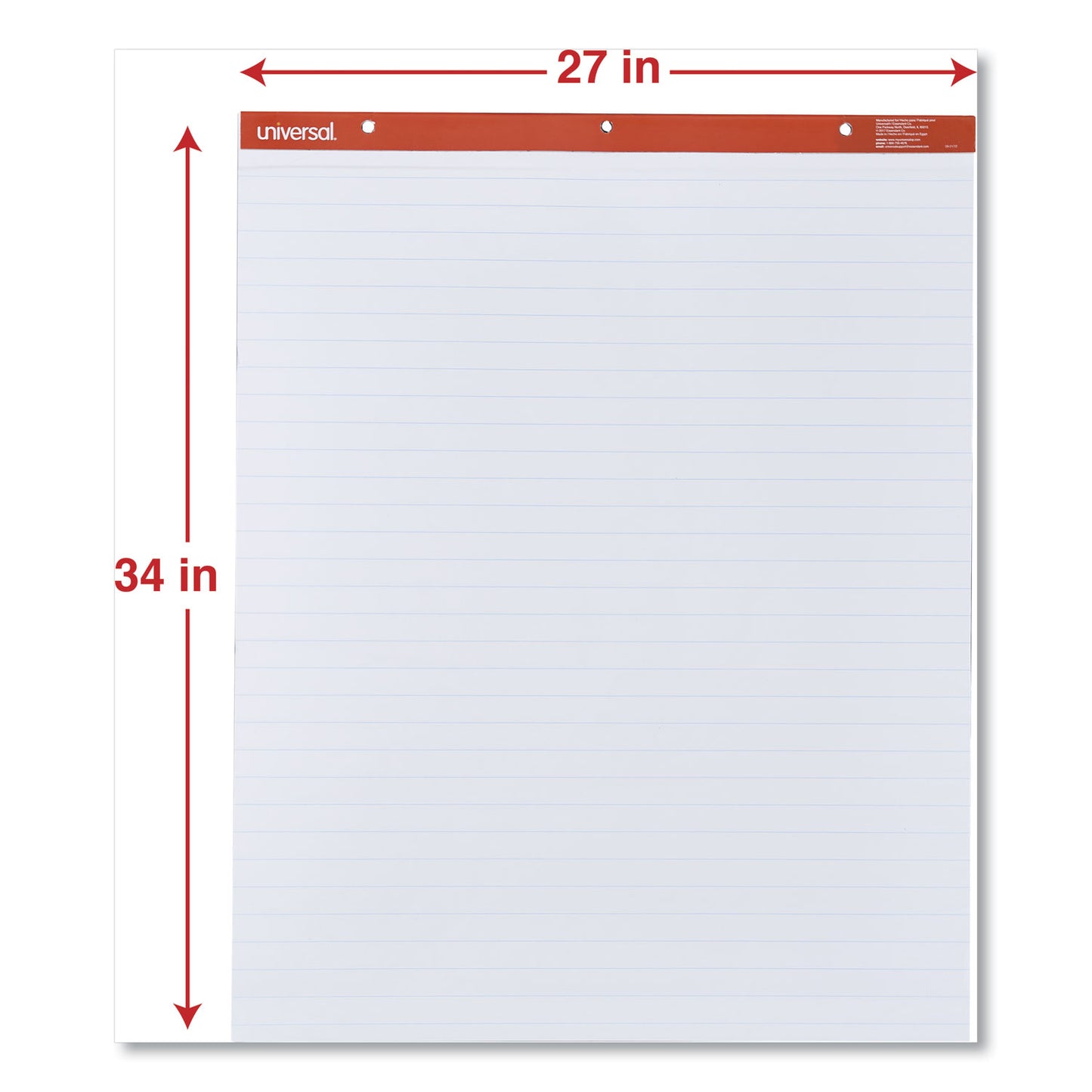 Universal Easel Pads/Flip Charts, Presentation Format (1" Rule), 27 x 34, White, 50 Sheets, 2/Carton (35601)