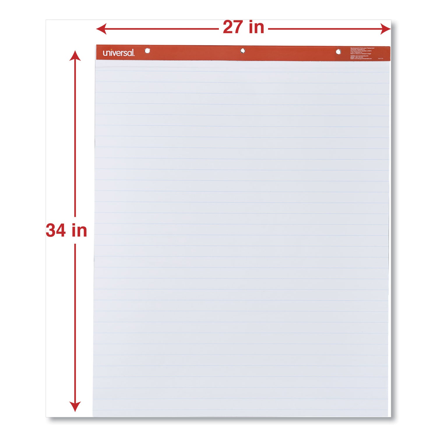 Universal Easel Pads/Flip Charts, Presentation Format (1" Rule), 27 x 34, White, 50 Sheets, 2/Carton (35601)