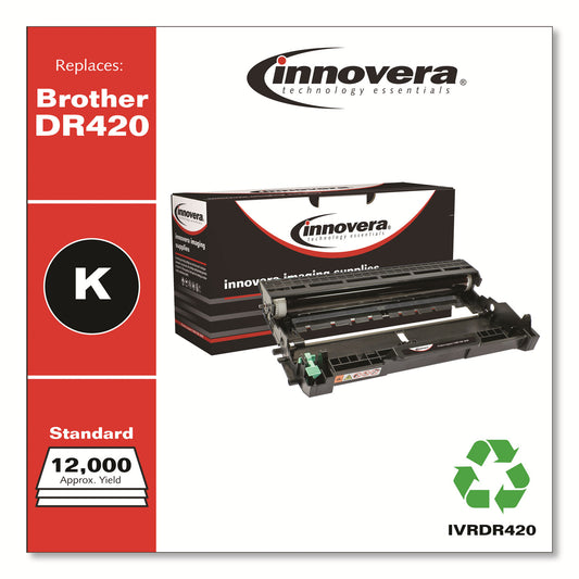 Innovera Remanufactured Black Drum Unit, Replacement for DR420, 12,000 Page-Yield