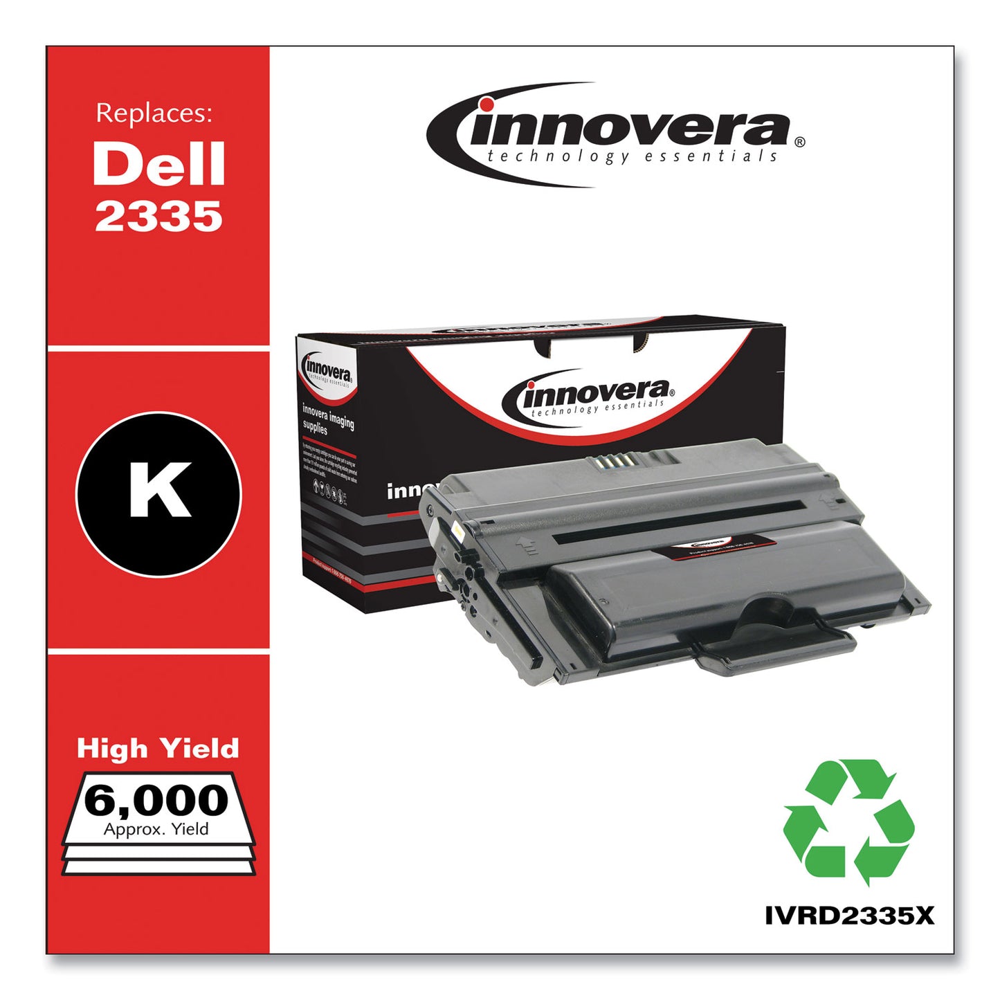 Innovera Remanufactured Black High-Yield Toner, Replacement for 330-2209, 6,000 Page-Yield (D2335X)