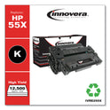 Innovera Remanufactured Black High-Yield Toner, Replacement for 55X (CE255X), 12,500 Page-Yield
