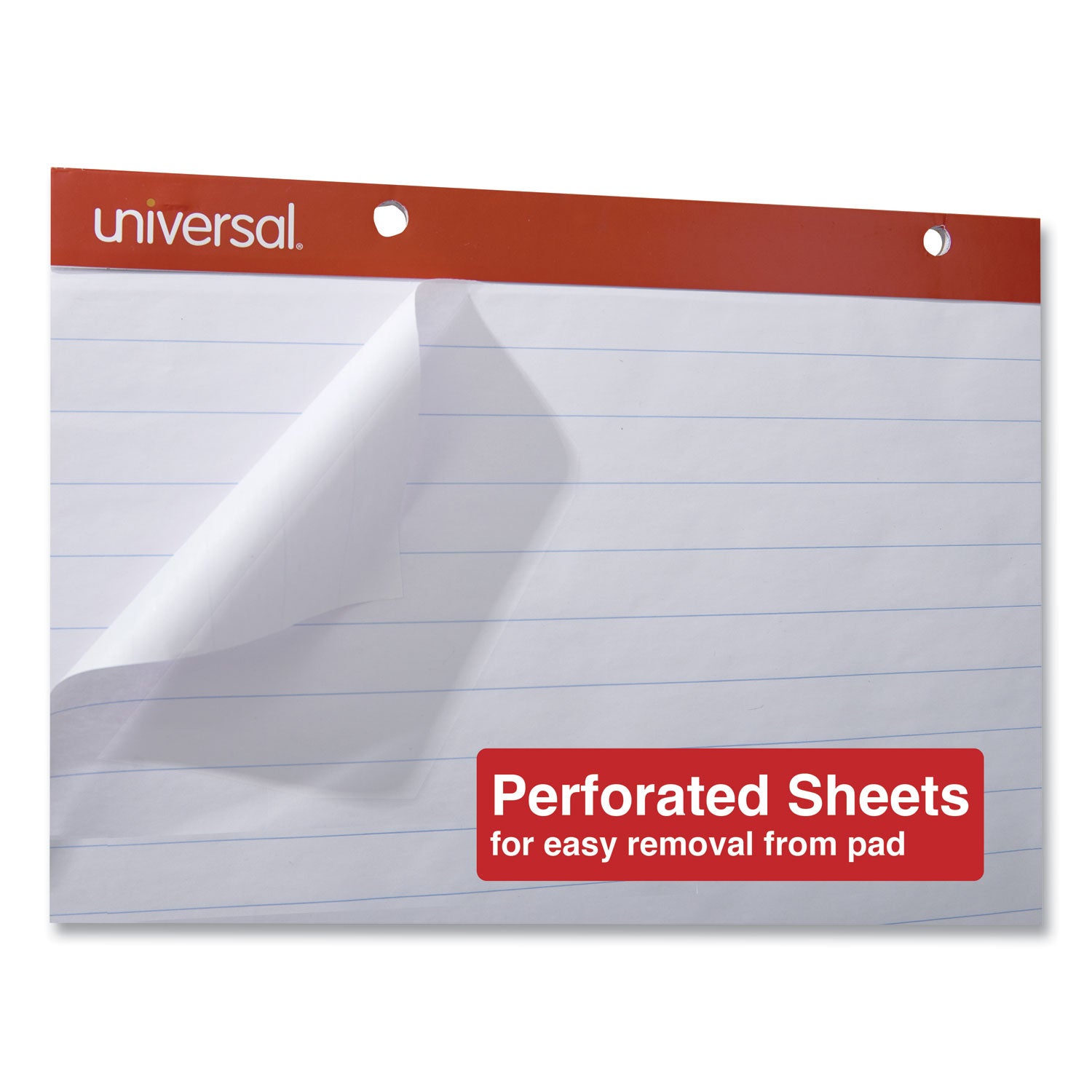 Universal Easel Pads/Flip Charts, Presentation Format (1" Rule), 27 x 34, White, 50 Sheets, 2/Carton (35601)