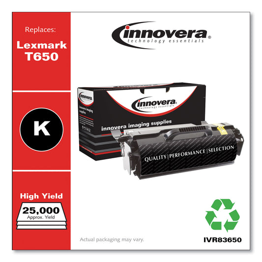 Innovera Remanufactured Black Toner, Replacement for T650H21A, 25,000 Page-Yield (83650)