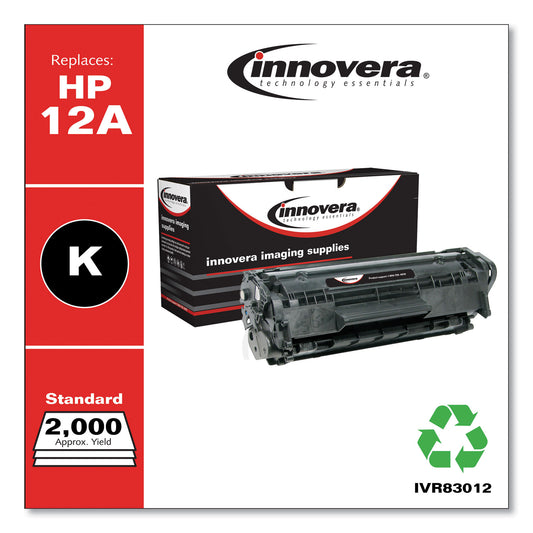 Innovera Remanufactured Black Toner, Replacement for 12A (Q2612A), 2,000 Page-Yield (83012)