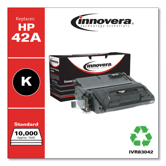 Innovera Remanufactured Black Toner, Replacement for 42A (Q5942A), 10,000 Page-Yield (83042)
